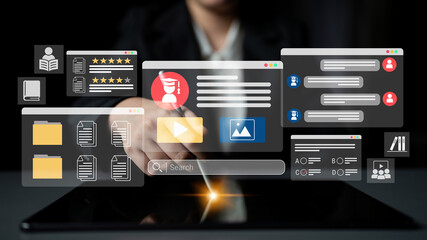 E-learning dashboard with student profiles, lesson ratings, and course content organization for...