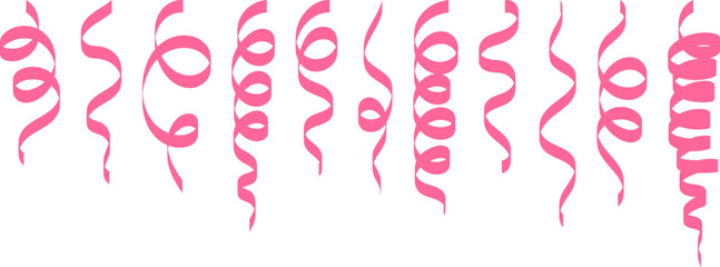 set of silhouette twisted confetti ribbon, tinsel, holydays tapes. Confetti vector set