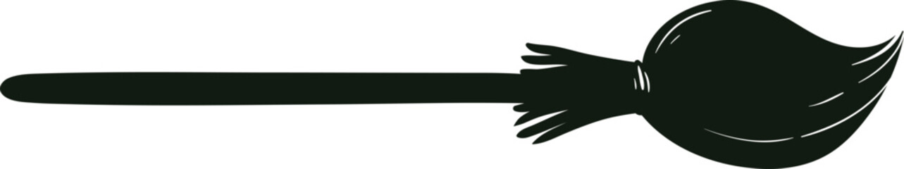 Witch flying broomstick Halloween magic element illustration © WinWin