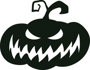 Spooky Halloween jack o' lantern silhouette vector icon
