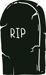 Gravestone flat illustration with RIP inscription