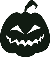 Scary carved Halloween pumpkin Jack o' lantern silhouette