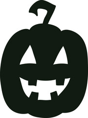 Black jack o' lantern silhouette smiling for Halloween celebration