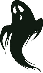 Black ghost silhouette floating for Halloween decorations