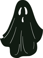 Halloween ghost spooky silhouette icon floating