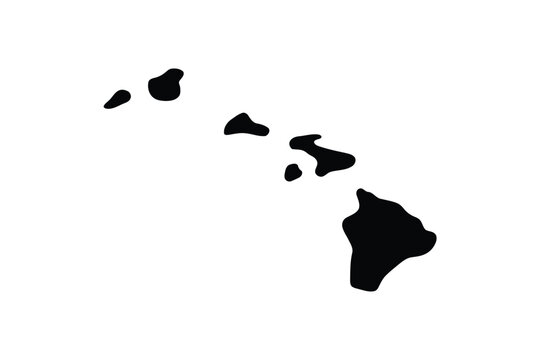 Black silhouette of Hawaiian Islands
