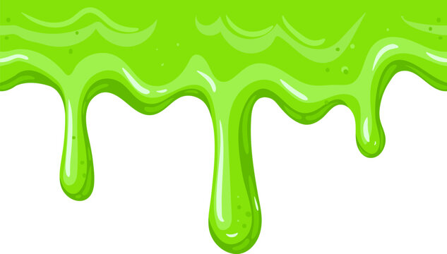 Green slime dripping gooey liquid border pattern