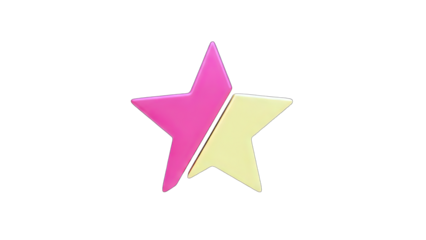 Two-toned Star Icon on White Background