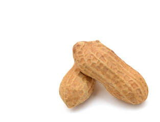 Composition from nuts on the white isolated background