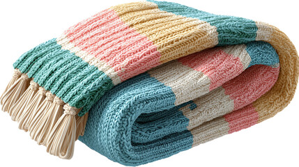 Winter colorful knitted sweaters, cozy seasonal apparel, icon, png file, isolated on white
