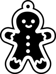 Christmas element gingerbread cookie outline cute festive icon simple vector design joy