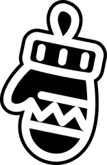 Christmas mitten icon simple element outline graphic design vector art