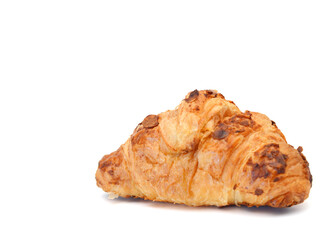 Fresh and tasty croissant over white background 
