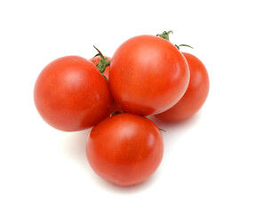Ripe tomatoes isolated on white background 