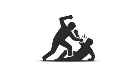 Violent confrontation between two men in aggressive physical altercation