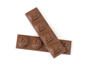 Big chocolate candy on a white background