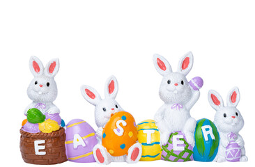 Easter bunnies isolated