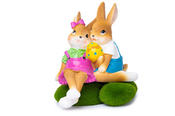 Easter bunnies isolated