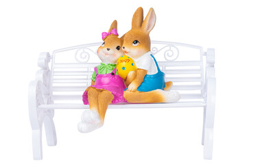 Easter bunnies isolated