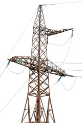 old electric tower isolated
