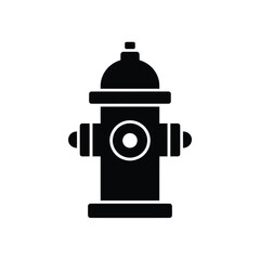 Simple black silhouette of a classic fire hydrant urban safety symbol