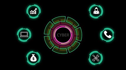 The animated and Business,Technology, Webinar insurance cyber access and team building analytics digital SEO marketing data. Creative, innovation coaching leader meeting concept 4K animation video.