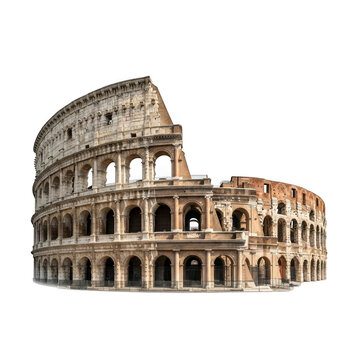 Iconic colosseum in rome isolated on transparent background