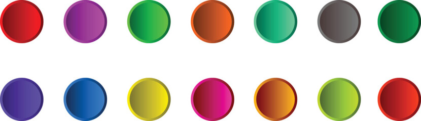 Colorful Circular Color Palette Web Buttons Isolated on White 