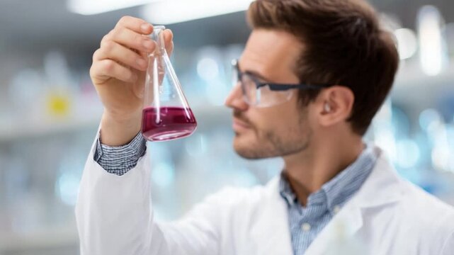 Handsome Male Biofuel Engineer in Laboratory