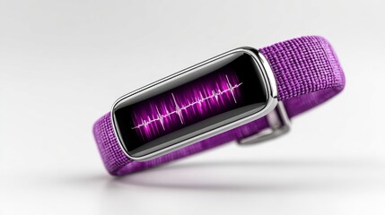 Sleek wrist-worn device displays vibrant, pulsing heart rhythm graphic