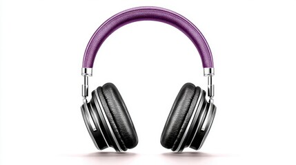 Stylish over-ear headphones with purple headband and black earcups