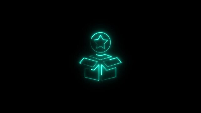 Abstract glowing neon Bonus icon animation with dark background.Futuristic glowing neon Bonus icon with smooth animated