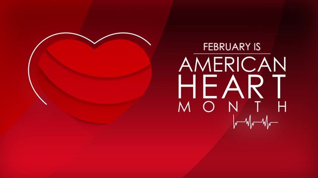 American Heart Month Awareness .Clean and professional motion graphics animation. Features a heart symbol and medical pulse design