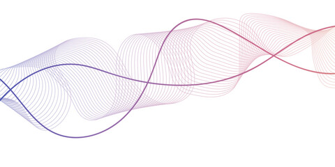 Abstract background with smooth aqua-blue and pink flowing wave lines on a clean white backdrop wave design. Vector curve wave seamless pattern background. Abstract thin colorful and white wavy lines 