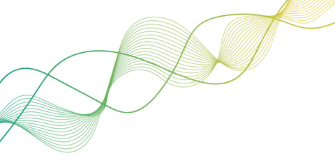 Abstract background with smooth aqua-green flowing wave lines on a clean white backdrop wave design. Vector curve wave seamless pattern background. Abstract thin colorful and white wavy lines 