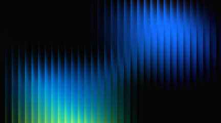 Abstract vertical light stripes with a vibrant blue and green gradient on a dark background