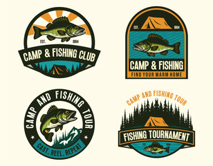 RETRO VINTAGE FISHING OUTDOOR ADVENTURE LOGO BADGE PATCH FOR HAT, T-SHIRT, STICKER