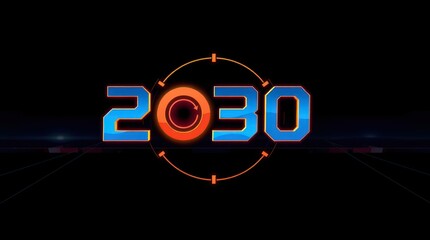 2030 inscription logo new year texture