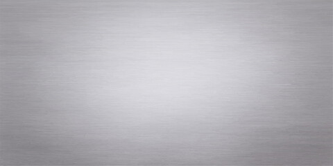 Brushed silver metal texture background featuring a shiny stainless steel plate surface with a gray metallic aluminum pattern and reflective alloy backdrop design