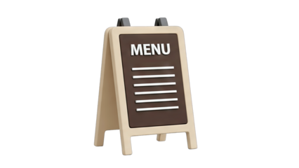 Menu Board Displaying Menu Information on White Background
