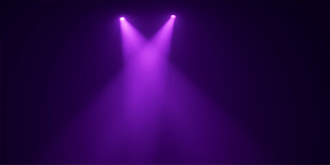 Abstract light background loop with bright purple and blue stage spotlights and laser energy pattern