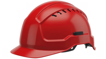 Red Hard Hat isolated on a transparent background helmet safety