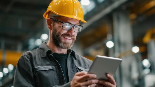 Male MES Systems Engineer Smiling with Tablet