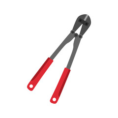 a heavy-duty bolt cutter flat design vector illustration isolated on white background. perfect for designs related to hardware, construction, and tough jobs. ideal for construction, hardware repair