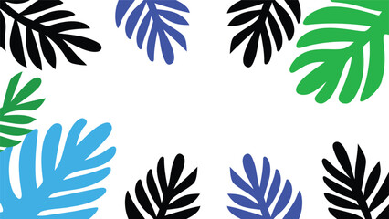 Colorful Tropical Leaves Pattern Background Design Elements