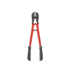 a heavy-duty bolt cutter flat design vector illustration isolated on white background. perfect for designs related to hardware, construction, and tough jobs. ideal for construction, hardware repair