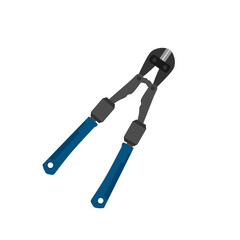 a heavy-duty bolt cutter flat design vector illustration isolated on white background. perfect for designs related to hardware, construction, and tough jobs. ideal for construction, hardware repair