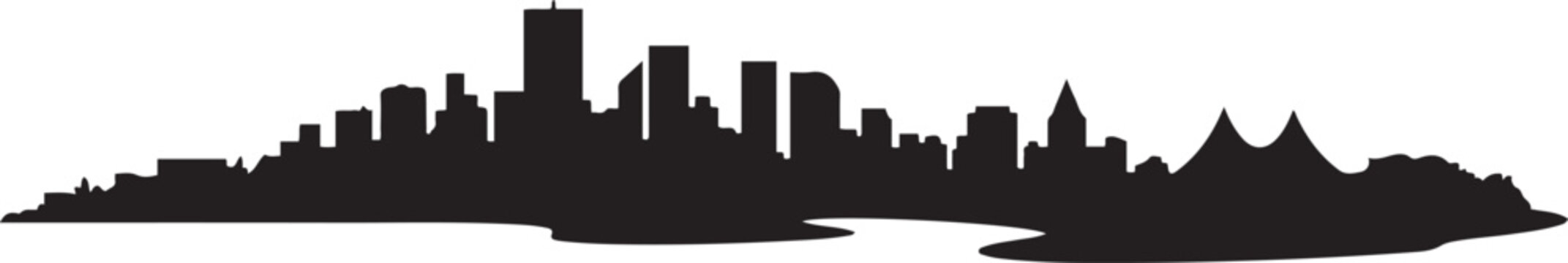 Edmonton Skyline Silhouette &mdash; Alberta Capital Vector Illustration. design Vector black silhouette