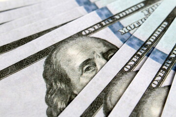 Background of hundred dollar bills.	