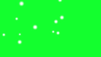 White Globe Abstract green  Background 4K Loop features bokeh light spheres in varying shades of white, Round-shaped white glowing spots with an outline of blue shades alternately pour - Powered by Adobe